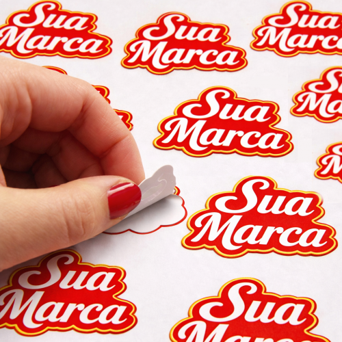 Adesivo branco meio corte m2